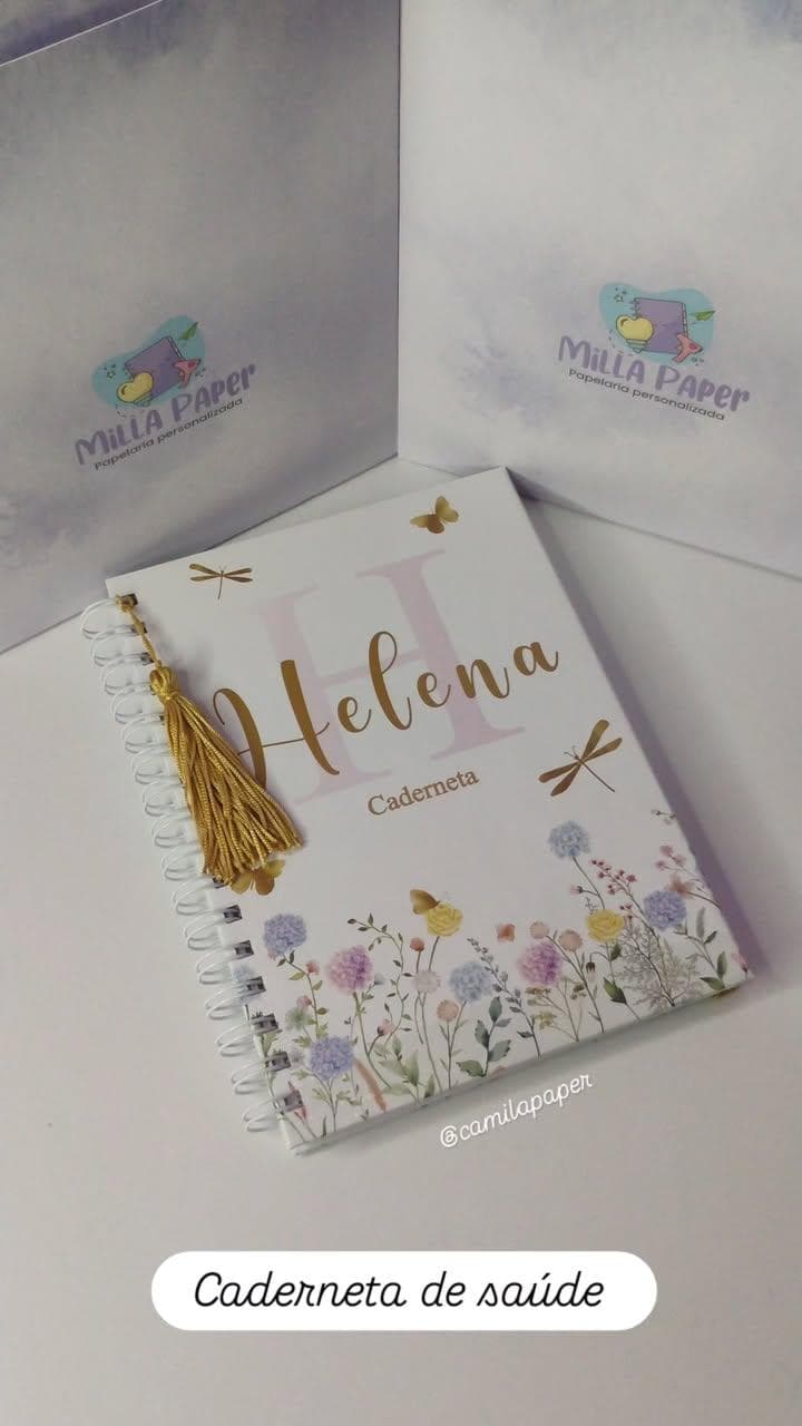 Caderneta de Saúde Personalizada Floral